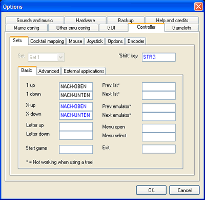 Shifted keys