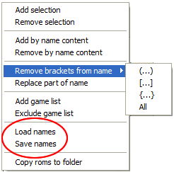 Save names