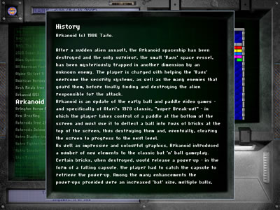Game history info window